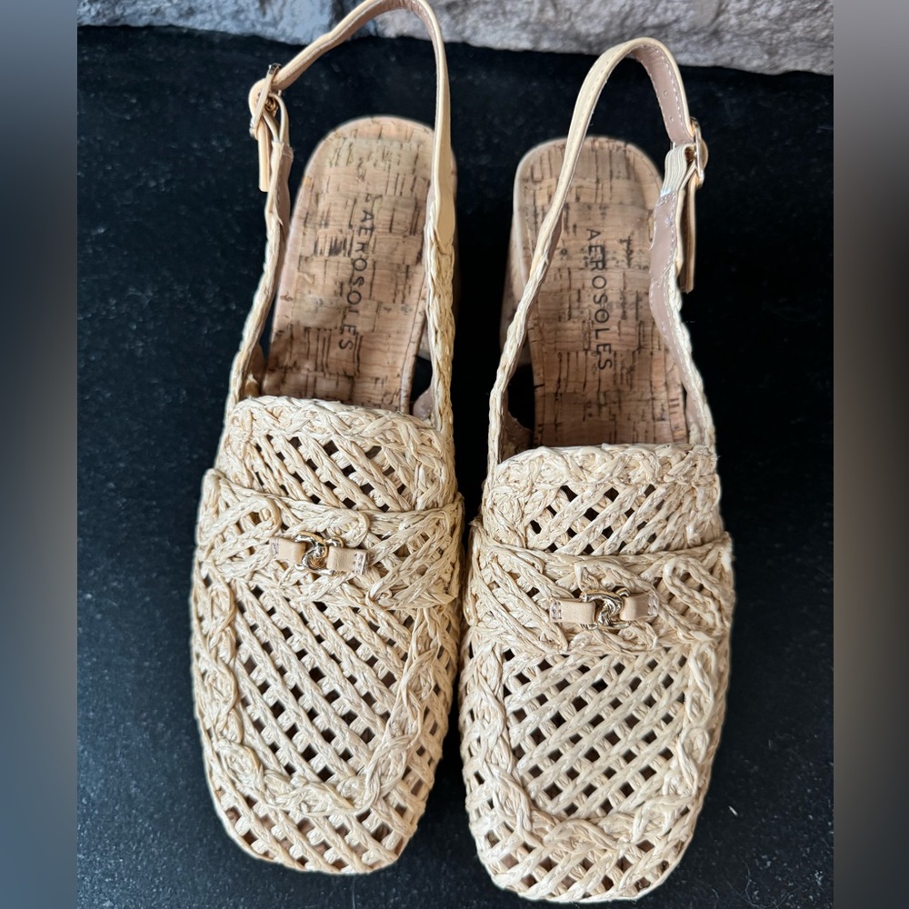 Aerosoles Santiago Raffia size 8